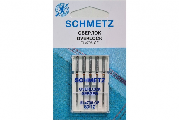 Иглы Schmetz для оверлока ELx705 CF №80, 5 шт в Кольчугино